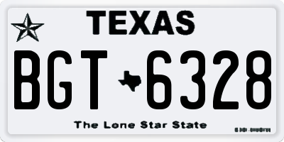 TX license plate BGT6328