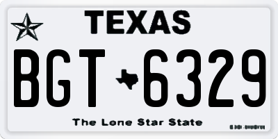 TX license plate BGT6329