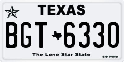 TX license plate BGT6330