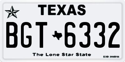 TX license plate BGT6332