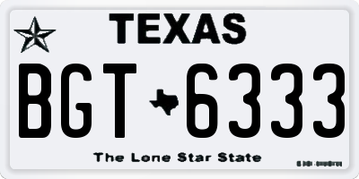 TX license plate BGT6333