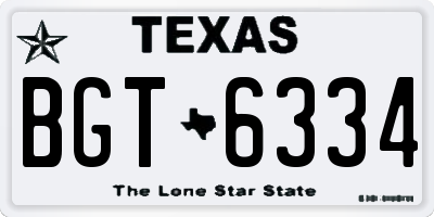 TX license plate BGT6334