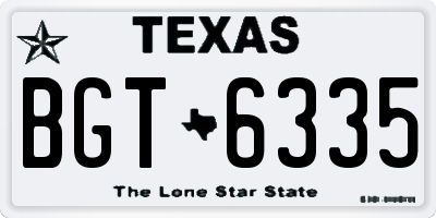 TX license plate BGT6335