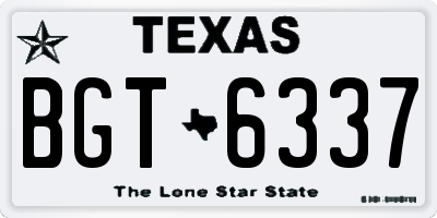 TX license plate BGT6337