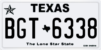 TX license plate BGT6338