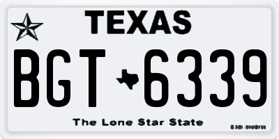 TX license plate BGT6339