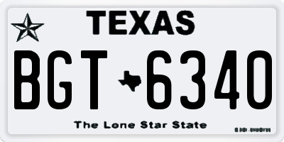 TX license plate BGT6340