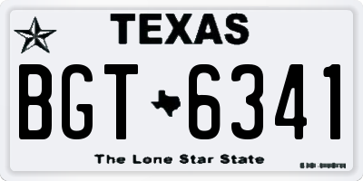 TX license plate BGT6341