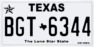 TX license plate BGT6344