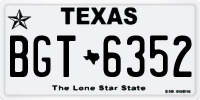 TX license plate BGT6352