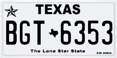 TX license plate BGT6353