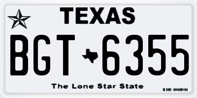 TX license plate BGT6355