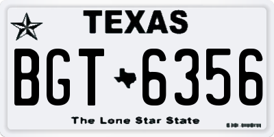 TX license plate BGT6356