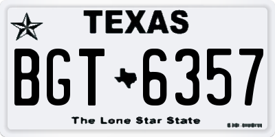 TX license plate BGT6357