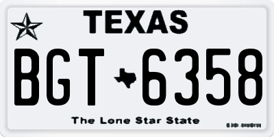 TX license plate BGT6358