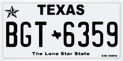 TX license plate BGT6359