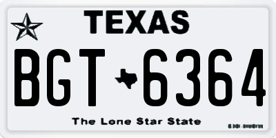 TX license plate BGT6364