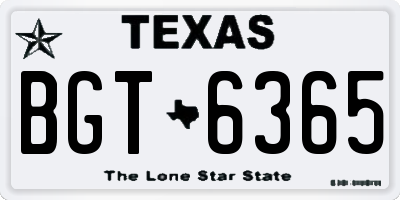 TX license plate BGT6365