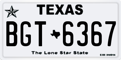 TX license plate BGT6367