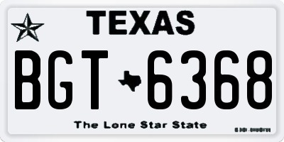 TX license plate BGT6368