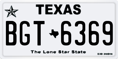 TX license plate BGT6369