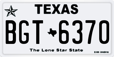 TX license plate BGT6370