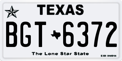TX license plate BGT6372