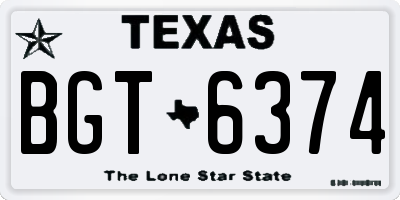 TX license plate BGT6374