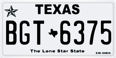 TX license plate BGT6375