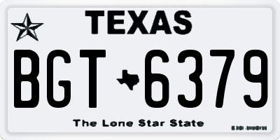 TX license plate BGT6379