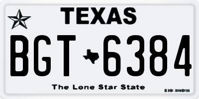 TX license plate BGT6384