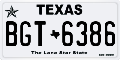 TX license plate BGT6386