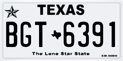 TX license plate BGT6391