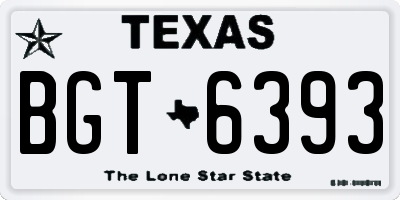 TX license plate BGT6393