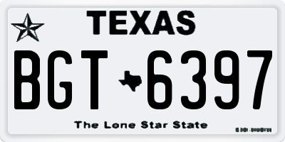 TX license plate BGT6397