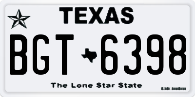 TX license plate BGT6398