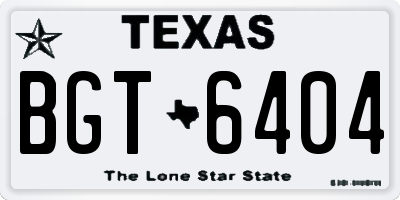 TX license plate BGT6404