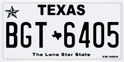 TX license plate BGT6405