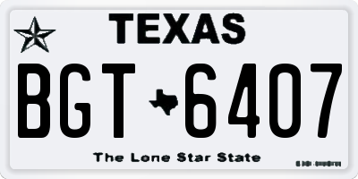 TX license plate BGT6407