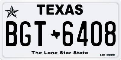 TX license plate BGT6408