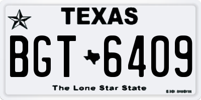 TX license plate BGT6409