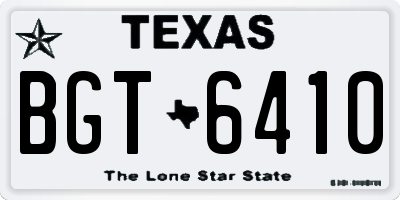 TX license plate BGT6410
