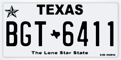 TX license plate BGT6411
