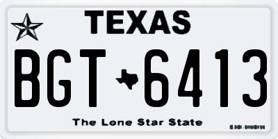 TX license plate BGT6413
