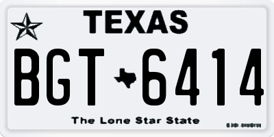 TX license plate BGT6414