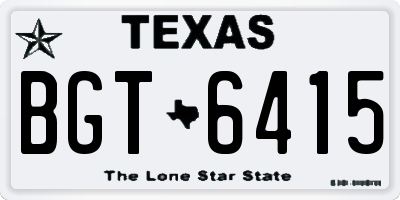 TX license plate BGT6415