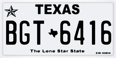 TX license plate BGT6416