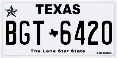 TX license plate BGT6420
