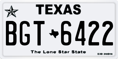 TX license plate BGT6422