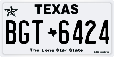 TX license plate BGT6424